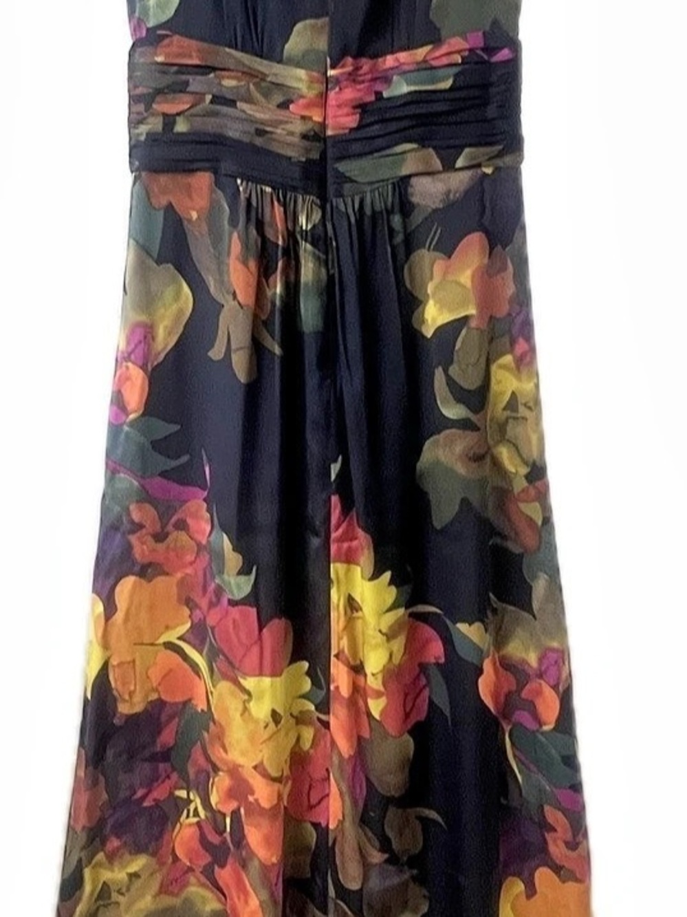 BCBGMAXAZRIA Floral Silk Maxi Dress Size 4 Like New